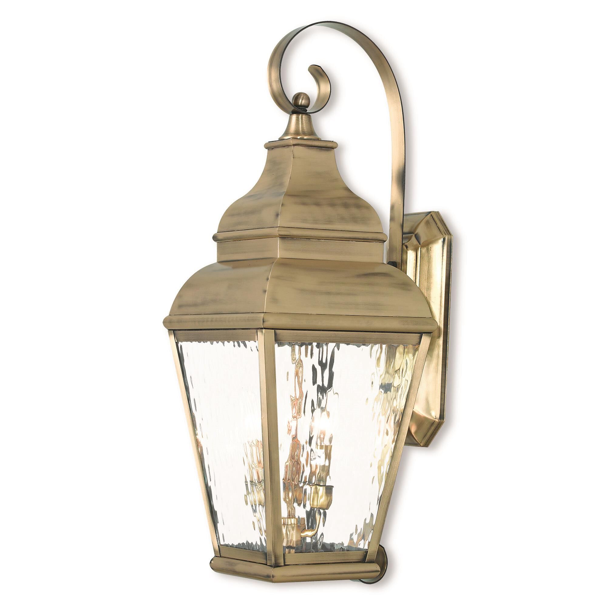 Shown in Antique Brass finish and Clear Water glass